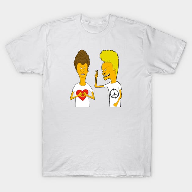 Beavis and butthead love and peace T-Shirt by Hamsyah